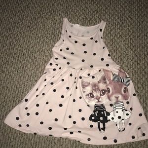 H & M Girl’s 4-6Y Dress Pink w/ Blk Polka Dots